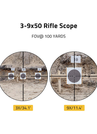 3-9x50 Rifle Scope FOV Details