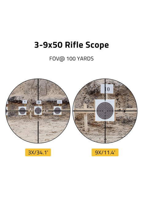 3-9x50 Rifle Scope FOV Details
