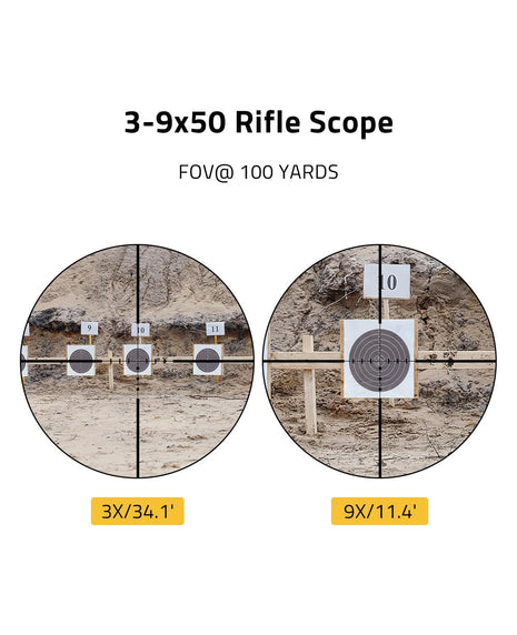 3-9x50 Rifle Scope FOV Details