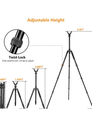 Adjustable Height Shooting Stick Tripod
