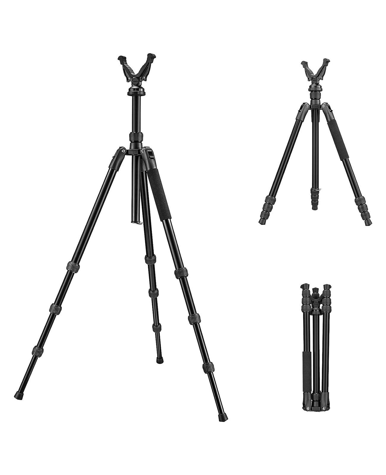 CVLIFE 3-in-1 Shooting Rest Tripod Shooting Stick Monopod with 360° Ru