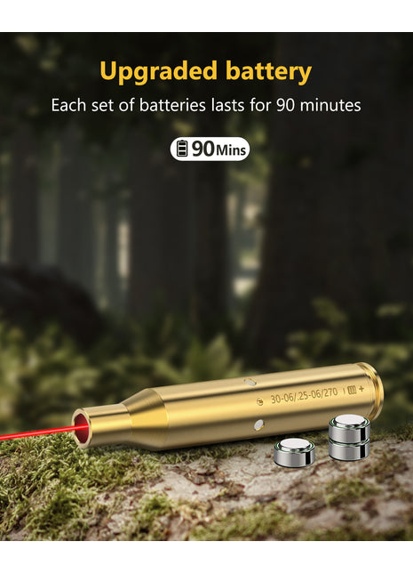 Red Laser Bore Sighter with Upgraded Batteries