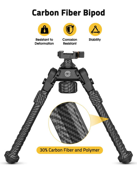 CVLIFE 30 Carbon Fiber Picatinny Bipod Quick Release featuring carbon fiber bipod resistant to