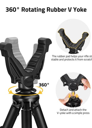 CVLIFE 360 Precision Tripod featuring the rubber pad helps your rifle stay