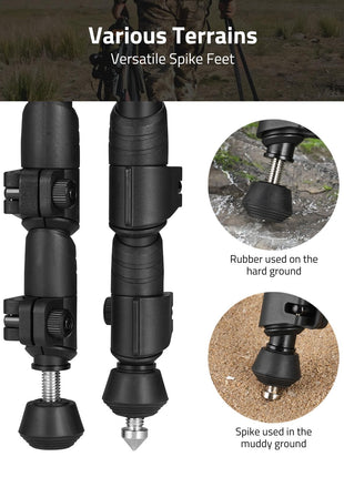 CVLIFE 360 Precision Tripod featuring various terrains versatile spike feet