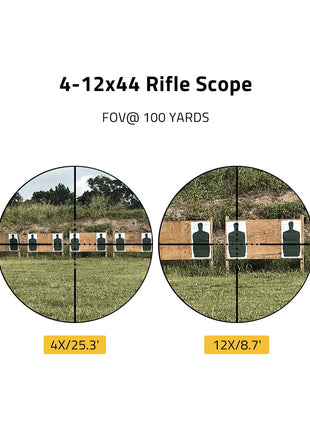 4-12x44 Rifle Scope FOV Details