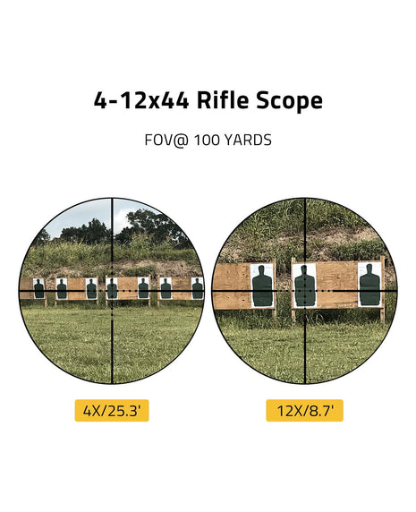 4-12x44 Rifle Scope FOV Details