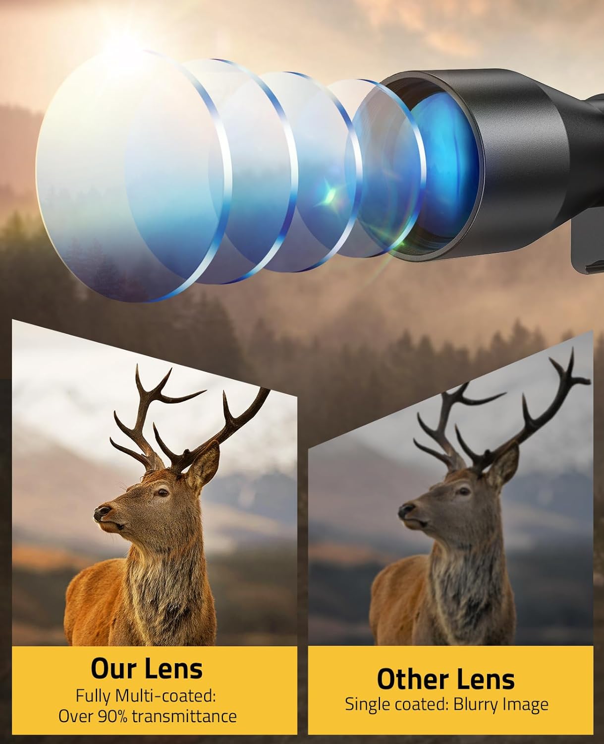 CVLIFE FoxSpook 4x32 Compact Rifle Scope Crosshair Optics Hunting Scop