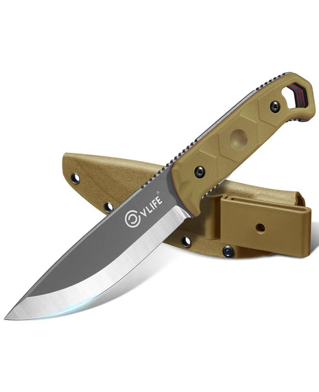 CVLIFE 5 2 D2 Full Tang Bushcraft Knife featuring vlife