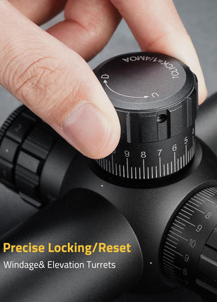 Riflescope with Precise Locking/Reset Turrets