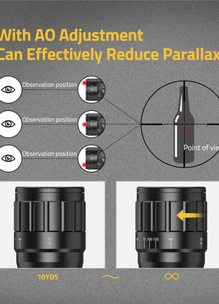 6-24x50 Red and Green Illuminated Scope with AO Adjustment