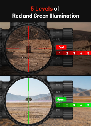 CVLIFE 6-24x50 Rifle Scope featuring red and green illumination