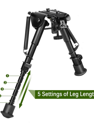 5 Settings of Leg Length Rifle Bipod