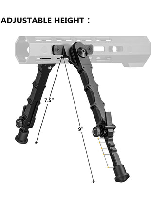 Adjustable Height Rifle Bipod for M-Rail