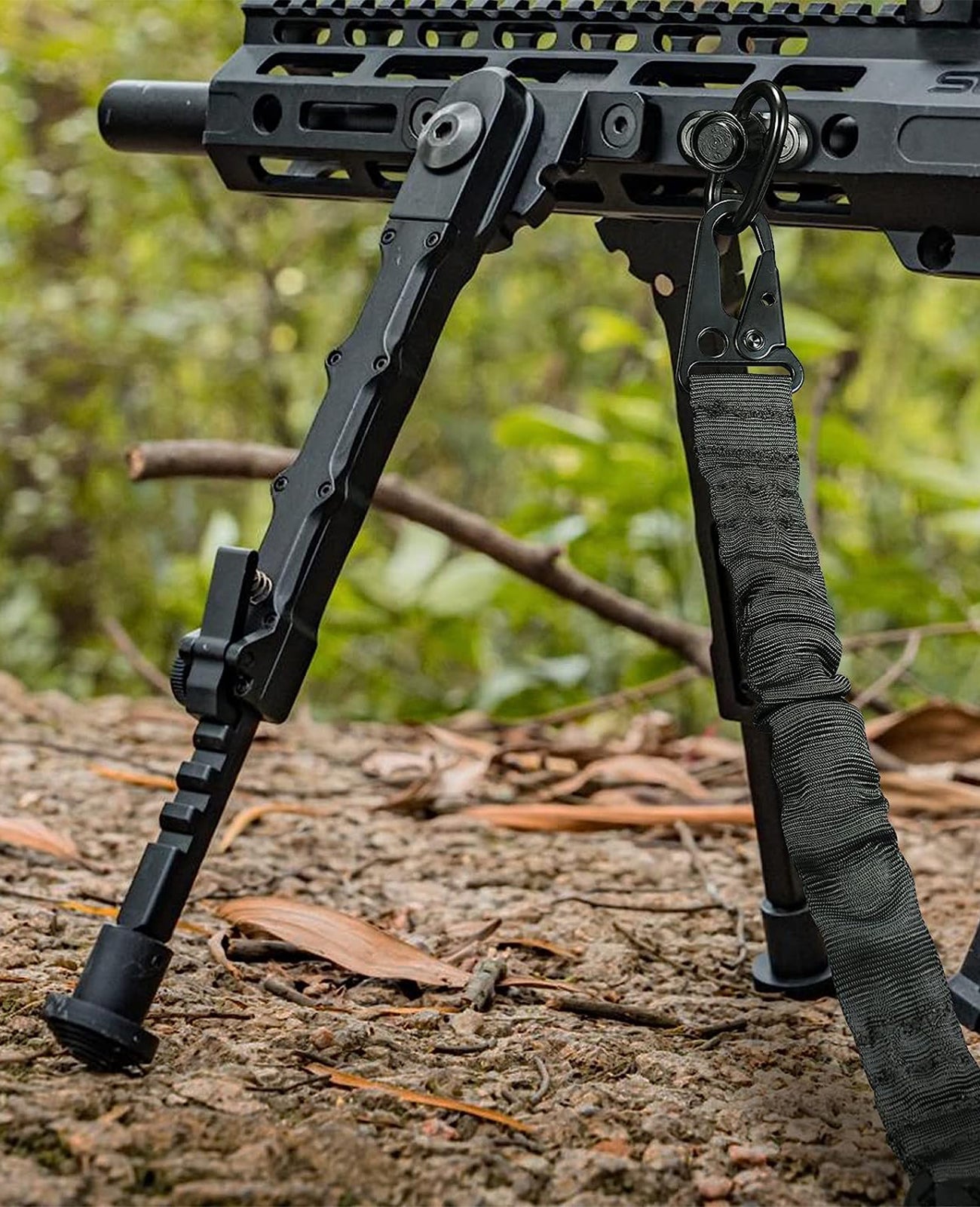 M-LOK Bipod For Rifle – 7.2 To 9 Inch Adjustable, Lightweight, Quick Detach – Black