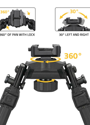 8-11 Inches Bipod with 360° Swivel Tilt Bipod