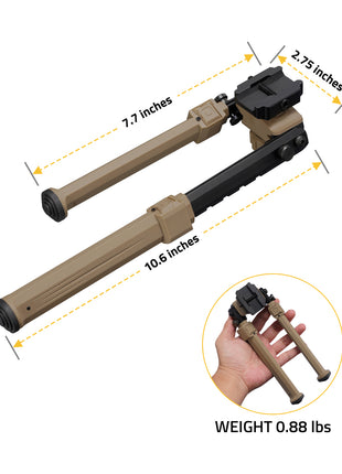 Flat Dark Earth Lightweight Bipod Size and Weight