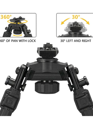 360 Degree Rotation of Hunting Bipod for Rifles