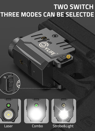 CVLIFE 800 Lumens Pistol Laser Light Combo featuring laser combo strobe&light