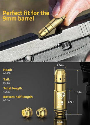 CVLIFE Red Laser Bore Sighter for 9mm Barrel