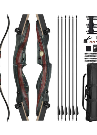CVLIFE Wooden Takedown Hunting Recurve Bow featuring 王 50 Pounds