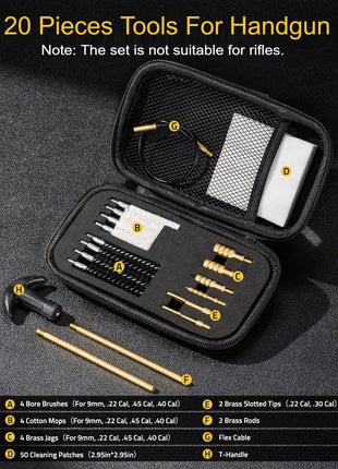CVLIFE Gun Cleaning Kit featuring note: the set is not suitable for rifles 9mm .22 .45 .38& .40