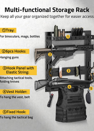 CVLIFE Gun Rack featuring to hang the tactical bag Compact Gun Rack