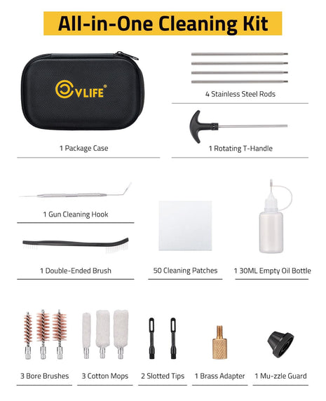 CVLIFE Steel Rod Case featuring all-in-one cleaning kit vlife