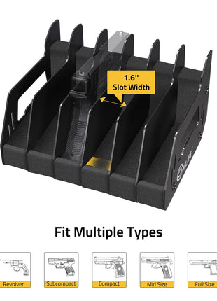 CVLIFE Safe Handgun Rack featuring slot width fit multiple types 6 Slots