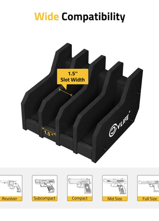 CVLIFE Organize Handgun Rack featuring mid size full size 4 Slots