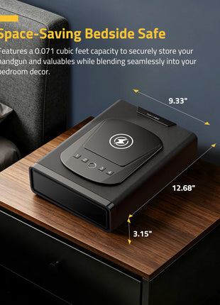 CVLIFE fingerprint gun safe featuring handgun and valuables while blending seamlessly into your