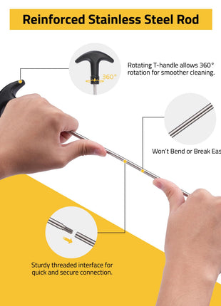 CVLIFE Steel Rod Case featuring rotation for smoother cleaning won't bend or breakeasily