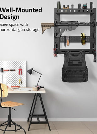 CVLIFE Gun Rack Wall featuring wall-mounted design save space with Compact Gun Rack