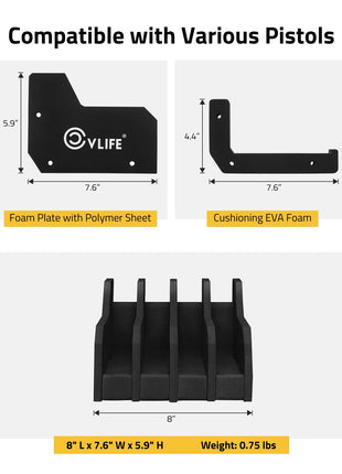 CVLIFE Gun Safe Accessories featuring compatible with various pistols 4 Slots