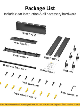 CVLIFE Rack for Wall featuring package list Compact Gun Rack