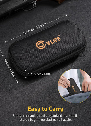 CVLIFE Steel Rod Case featuring shotgun cleaning tools organized in a small
