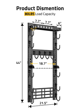 CVLIFE Gun Rack Wall featuring product dismention 80lbs load capacity Multi-Layer Gun Rack