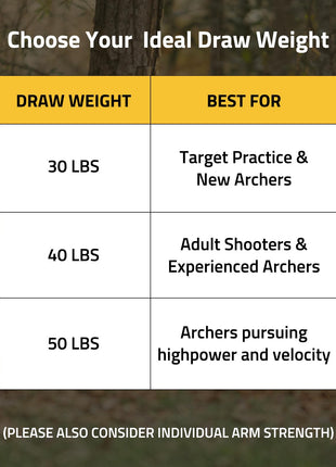 CVLIFE wooden hunting bow featuring choose your ideal draw weight 50 Pounds