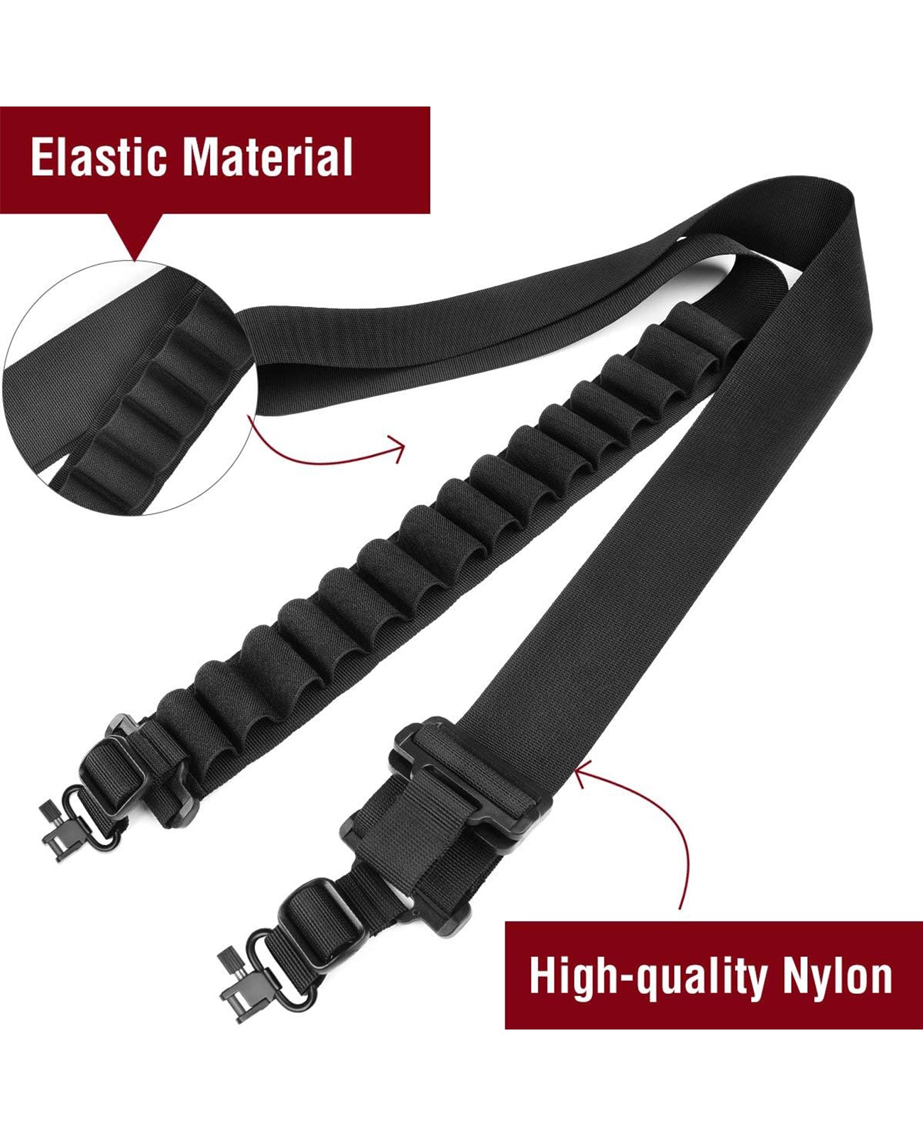 Fucili A Tracolla A 2 Punti Cinturino In Paracord Imbracatura In Paracord Antiscivolo Con Girevoli Accessorio Per La Caccia Con Cinturino A Lunghezza Regolabile Rapida - Foto 9