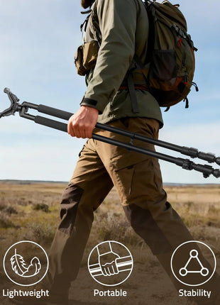CVLIFE aluminum rifle bipod featuring lightweight portable stability in black