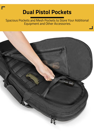 CVLIFE Soft Rifle Case featuring spacious pockets and mesh pockets to store your additional in black