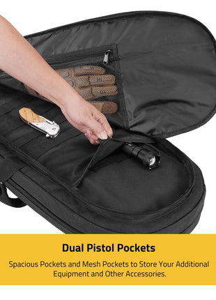 CVLIFE Soft Rifle Case featuring spacious pockets and mesh pockets to store your additional in black