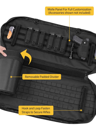 CVLIFE Backpack Rifle Bag featuring mollepanel forfull customization (accessoriesshownnotincluded)
