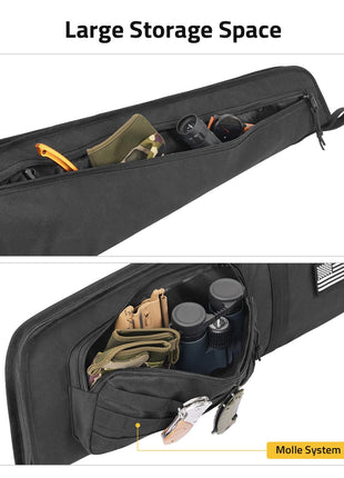 CVLIFE Gun Case Hunting featuring large storage space mollesystem in black