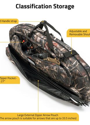 CVLIFE Case Hunting featuring classification storage reinforced handlestrap in camo