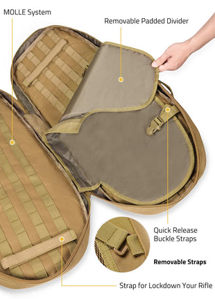 CVLIFE Bag Sling Backpack featuring removablepadded divider quickrelease buckle straps in flat dark earth