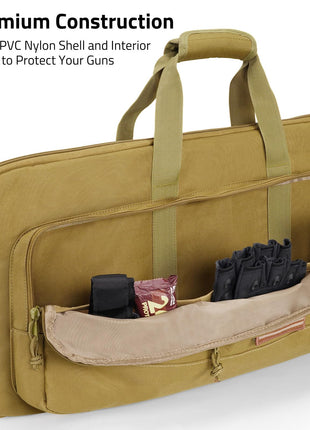 CVLIFE gun case featuring lining to protect your guns in flat dark earth