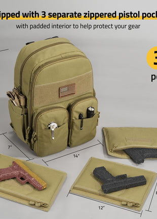 CVLIFE Bags Handgun featuring with padded interior to help protect your gear in tan