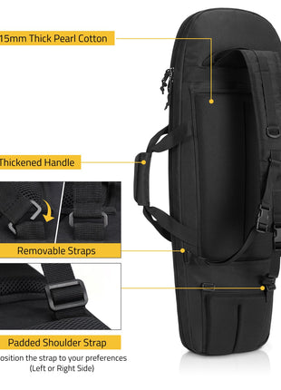 CVLIFE rifle backpack featuring (left or right side) in black