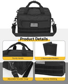 CVLIFE Pistol Case featuring adjustable shoulder strap modular webbing in black